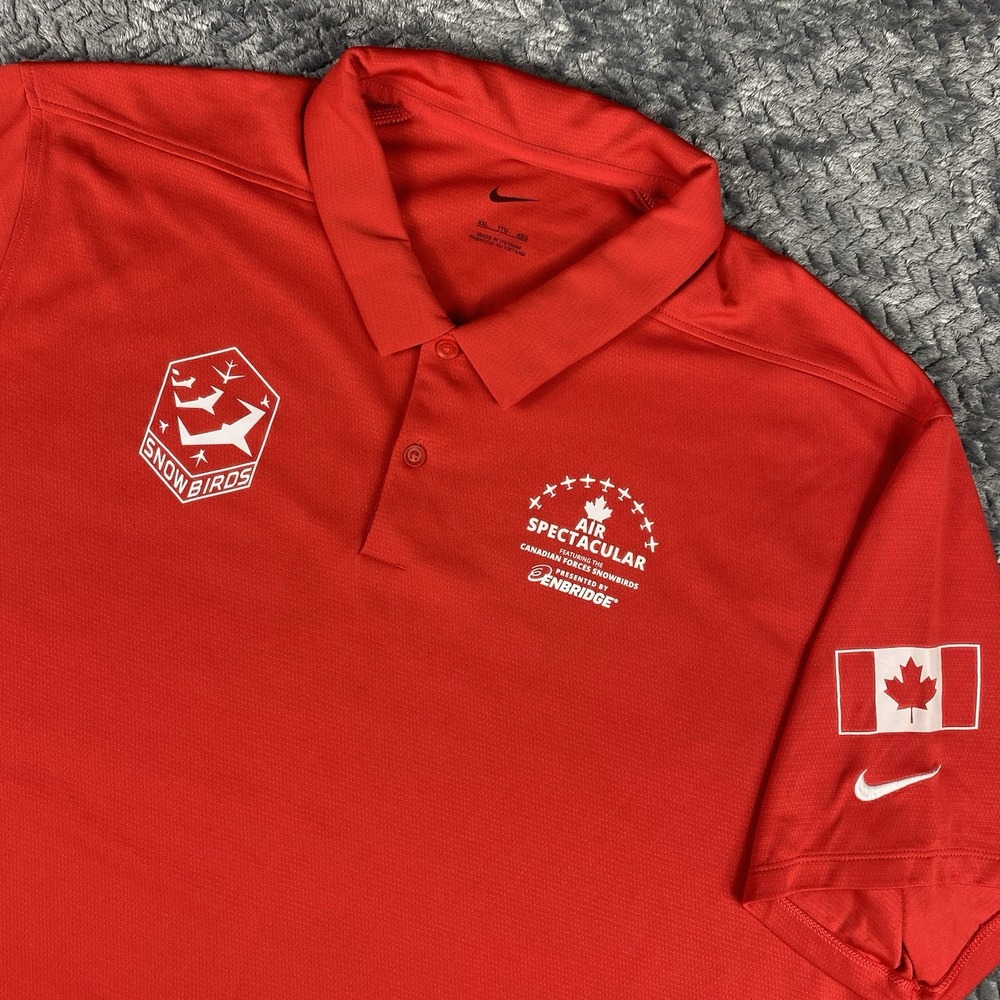 Nike Dri-FIT Canada Polo Shirt Men's XXL Canadian Forces SnowBirds